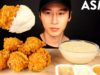 ASMR CHEESY KFC FRIED CHICKEN MUKBANG + CHEESE SAUCE RECIPE (No Talking) COOKING & EATING SOUNDS