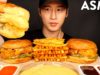 ASMR CHEESY POPEYES CHICKEN SANDWICHES & FRIES MUKBANG (No Talking) EATING SOUNDS | Zach Choi ASMR