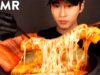 ASMR CHEESY SPICY GIANT RICE CAKES & SPAM MUKBANG (No Talking) COOKING & EATING SOUNDS
