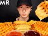 ASMR CHEESY WAFFLE FRIES MUKBANG (No Talking) EATING SOUNDS | Zach Choi ASMR