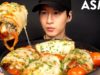 ASMR CHICKEN PESTO & MOZZARELLA MUKBANG (No Talking) COOKING & EATING SOUNDS | Zach Choi ASMR