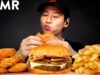ASMR CHICKEN TENDERS & MUSHROOM ASIAGO BURGER MUKBANG (No Talking) EATING SOUNDS | Zach Choi ASMR