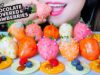 ASMR CHOCOLATE COVERED STRAWBERRIES X FRUIT CHOCOLATE EATING SOUND | LINH-ASMR