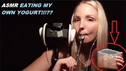 ASMR Chocolate Moose Eating [Mouth Sounds] and Playful Ear Touching