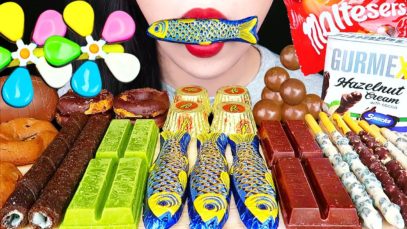 ASMR CHOCOLATE PARTY 해외 초콜릿, 몰티져스, 빼빼로 먹방 MALTESERS, OREO, GREEN TEA DESSERTS EATING SOUNDS MUKBANG