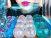 ASMR CLEAR&BLUE FOOD EDIBLE SLIME, JELLY NOODLE, SILVER JELLO, ROCK CANDY, ROPE JELLY EATING MUKBANG