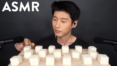 *ASMR* COCONUT SNOW CUBES (No Talking) Soft Chewy Eating Sounds | Zach Choi ASMR