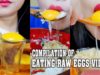 ASMR compilation of EATING RAW EGGS VIDEOS ON MY CHANNEL | LINH-ASMR