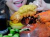 ASMR COOKING 24K GOLDEN FRIED LOBSTER WITH MOZZARELLA CHEESE EATING SOUNDS | LINH-ASMR