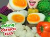 ASMR COOKING BOILED OSTRICH EGGS WITH ATISO,OKRA,BELL PEPPER ,PURPLE CORN,CAULIFLOWER | LINH-ASMR 먹방