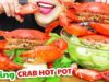 ASMR COOKING CRAB HOT POT WITH CALABASH AND MUSHROOM EATING SOUNDS | LINH-ASMR 먹방