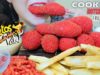 ASMR COOKING EATING FRIED HOT CHEETOS CHICKEN & BREADFRUIT & SAMYANG SAUCE,EATING SOUND | LINH-ASMR