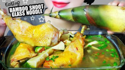 ASMR COOKING EATING GLASS NOODLES X CHICKEN X BAMBOO SHOOTS SOUP EATING SOUND | LINH-ASMR