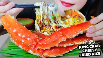 ASMR COOKING EATING KING CRAB FRIED RICE X CORN CHEESE X KING CRAB LEGS EATING SOUNDS | LINH-ASMR