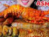 ASMR COOKING EATING SIR FRIED LOBSTER , FRESHWATER PRAWN , OYSTERS WITH SATAY SAUCE | LINH-ASMR