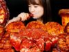 ASMR (COOKING & EATING) SPICY SEAFOOD (BABY KING CRAB, ABALONE, OCTOPUS, SHRIMP, MUSHROOM) MUKBANG
