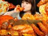 ASMR COOKING & EATING SPICY SEAFOOD (Crab, scallops, Large clams, shrimp, octopus, oysters)  MUKBANG