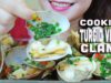 ASMR COOKING EATING TURGID VENUS CLAM STIR FRIED WITH GREEN ONION EATING SOUND | LINH-ASMR