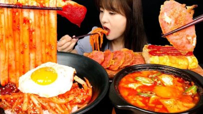ASMR (COOKING & EATING)RADISH KIMCHI BIBIMBAP, SPICY SOFT TOFU STEW. MUKBANG | BOKYOUNG ASMR