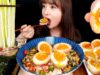 ASMR (COOKING & EATING)SOY SAUCE SOFT-BOILED EGGS, COLD CUCUMBER SOUP, CUCUMBER KIMCHI. MUKBANG마약계란장