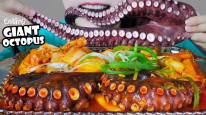 ASMR COOKING GIANT OCTOPUS X SPICY RICE CAKE , EATING SOUNDS | LINH-ASMR