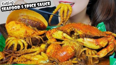 ASMR COOKING SEAFOOD WITH FIVE SPICE SAUCE(OCTOPUS LOBSTER DUNGENESS CRAB MELO MELO SNAIL)|LINH-ASMR