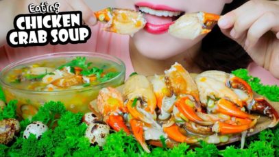 ASMR COOKING SOUP WITH MUSHROOM x CORN x CHICKEN x CRAB , EATING SOUNDS | LINH-ASMR