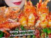 ASMR COOKING SPICY GREEN LOBSTER AND CUCUMBER KIMCHI EATING SOUNDS | LINH-ASMR 먹방