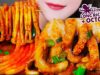 ASMR COOKING SPICY LONG RICE CAKE WITH HUGE OCTOPUS EATING SOUND | LINH-ASMR