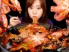 ASMR (COOKING)해물칼국수 Spicy Noodles with Seafood and Mushrooms. Dessert watermelon  | bokyoung MUKBANG