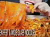 ASMR COOKING SPICY STIR FRIED WIDE GLASS NOODLES WITH CHICKLEN FEET AND MUSHROOM | LINH-ASMR