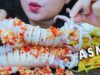 ASMR COOKING SQUID PAPAYA SALAD GLUTINOUS RICE CHUPATTIES EATING SOUNDS | LINH-ASMR
