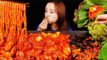 ASMR (cooking) 닭갈비 Stir-fried spicy chicken (Dak-galbi) MUKBANG