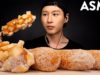 ASMR CORN DOGS MUKBANG (Mozzarella, Potato, Cheddar, & Rice Cake) No Talking | Eating Sounds