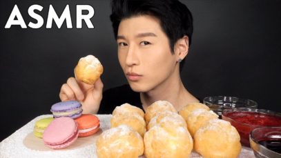 *ASMR* CREAM PUFFS & MACARONS (Whispering) Soft Eating Sounds | Zach Choi ASMR