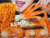 ASMR CURRY SAMYANG FIRE NOODLES WITH SNOW CRAB AND KIMCHI EATING SOUNDS | LINH-ASMR 먹방