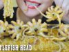 ASMR CUTTLEFISH HEADS STIR-FRIED WITH CHILI SAUCE AND ENOKI MUSHROOM , EATING SOUNDS | LINH-ASMR