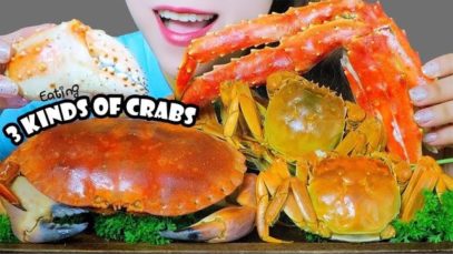 ASMR EATING 3 KIND OF CRABS (IRISH BROWN CRAB, KING CRAB , HONG KONG HAIRY CRAB ) LINH-ASMR
