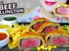 ASMR EATING BEEF WELLINGTON X FRENCH FRIES X CORN PEAS SALAD  EATING SOUNDS | LINH-ASMR