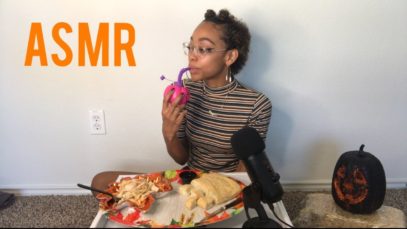 ASMR | Eating Chicken Fettuccine Alfredo With Shrimp ?  | Mukbang | No Talking