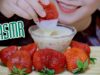 ASMR eating Fan shaped strawberry of Japanese , EATING SOUNDS | LINH-ASMR
