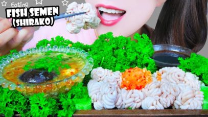 ASMR EATING FISH SEMEN (Shirako) X CRAB SOUP X BLACK EGGS EATING SOUNDS | LINH-ASMR