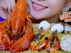 ASMR eating Fried rice with Lobster and seafood , Soft boiled egg , EATING SOUNDS | LINH-ASMR