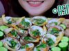 ASMR eating grilled elongate cockle with onion,CHEWY CRUNCHY EATING SOUNDS | LINH-ASMR