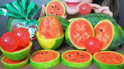 ASMR EATING MINI WATER MELON X WATER MELON JELLY BALL EATING SOUND LINH ASMR