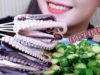 ASMR eating Octopus with cucumber salad , chewy crunchy eating sounds | LINH-ASMR