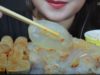 ASMR EATING RAW JELLYFISH WITH TUNA FISH CAKE , SPICY SAUCE