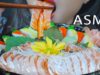 ASMR EATING RAW SALMON AND KANZUNOKO NISHIN EATING SOUND LINH ASMR 먹방