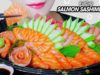 ASMR EATING SALMON SASHIMI BOAT (RAW SALMON) SOFT CHEWY EATING SOUND | LINH-ASMR