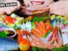 ASMR EATING SASHIMI X SUSHI ROLL (RAW SALMON,SCALLOP,OCTOPUS , TOBIKO EGGS,SWEET SHRIMP| LINH-ASMR